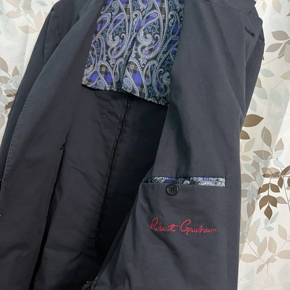 Robert Graham Men's 48 Tailored Fit Cotton Stretch Blazer Sport Coat Paisley